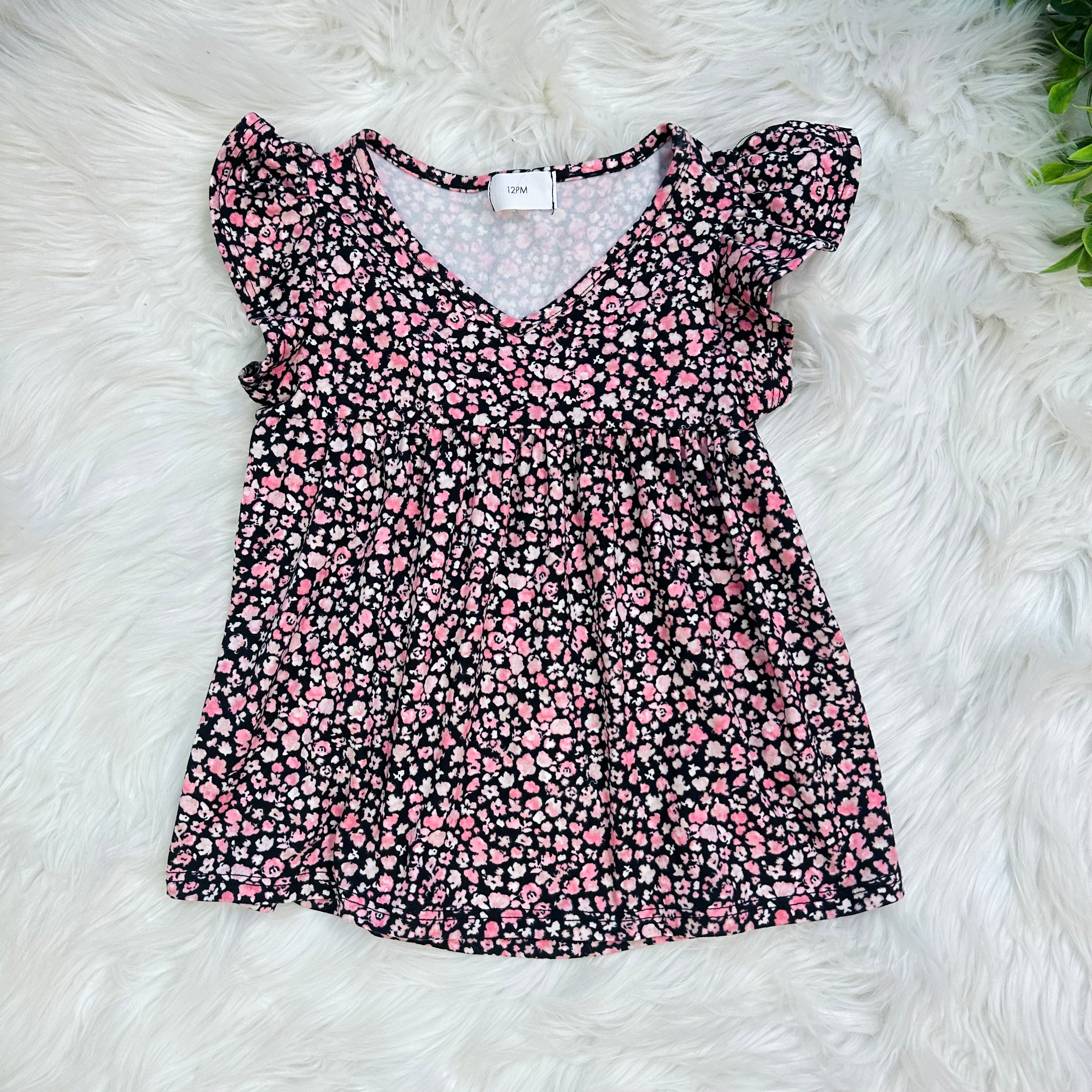Girl’s Floral Ruffle Top