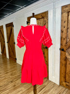 Women’s Umgee Cherry Red Embroidered Dress
