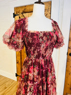 Women’s Blu Pepper Floral Burgundy Dress