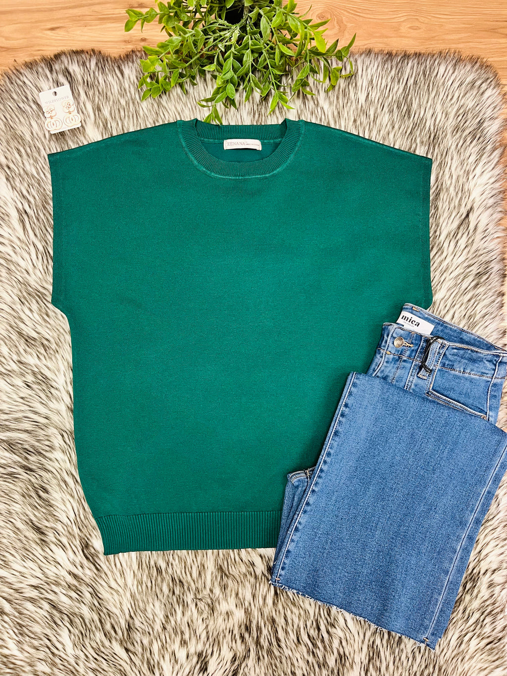 Women’s Zenana Forest Green Vest Top- True to Size