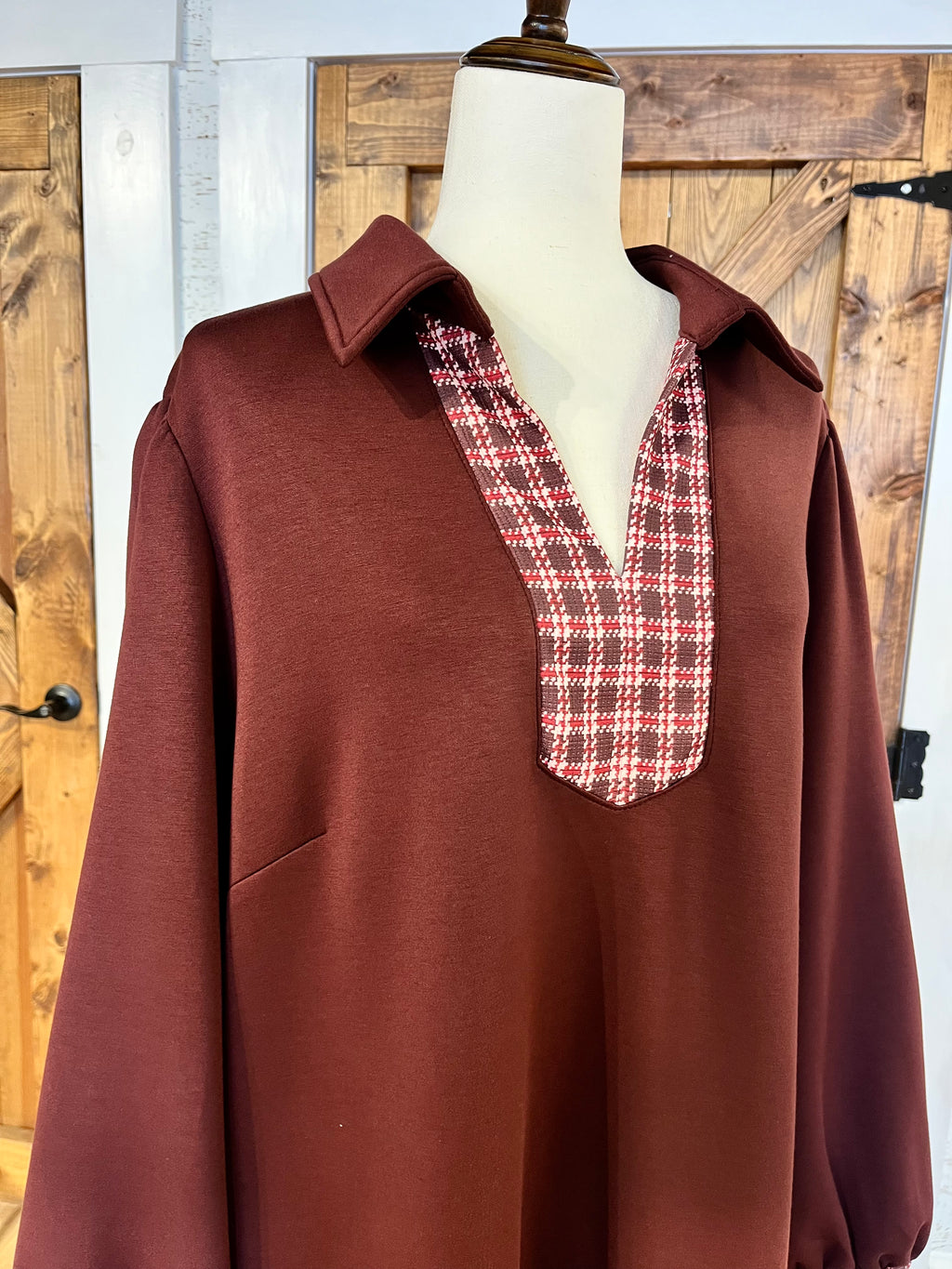 Women’s Evermmee Curvy Maroon Dress