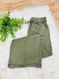 Women’s Evermmee Green Acid Wash Pants- Loose Fit