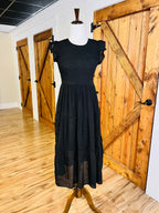 Women’s Blu Pepper Black Tiered Smocked Dress