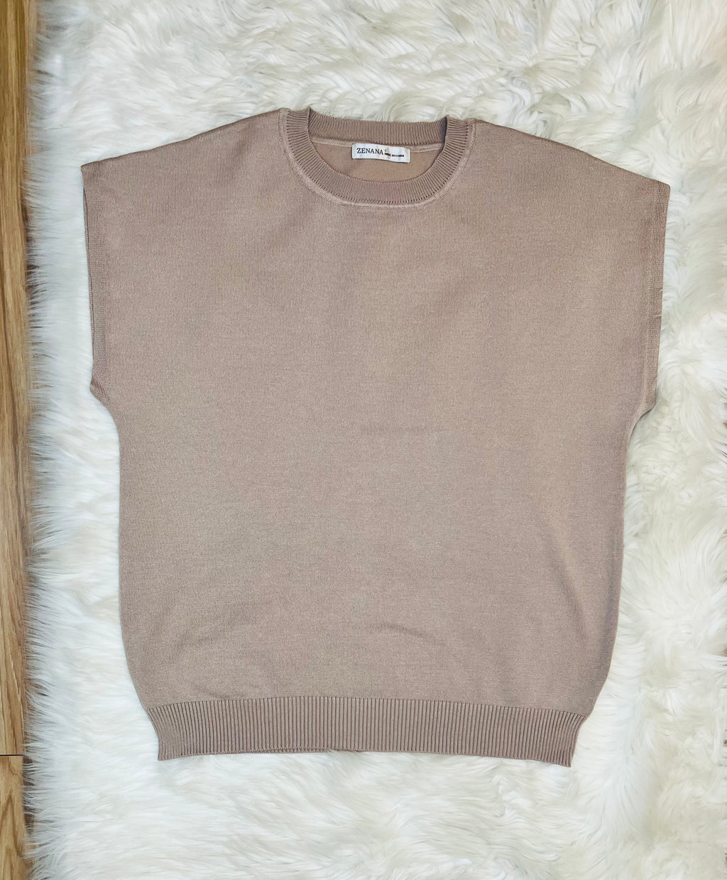 Women’s Zenana Ash Mocha Vest Top - True to Size