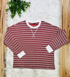 Women’s Zenana Rust Striped Ribbed Pant Set