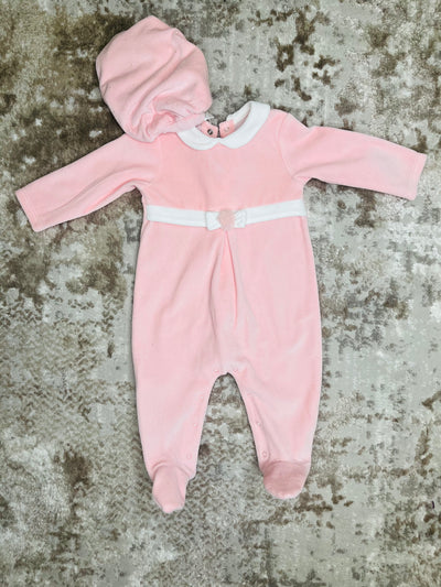 Mayoral Newborn Blush Pink Romper and Hat - Mini Mee Boutique