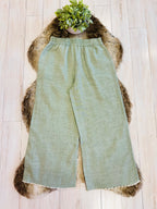 Women’s Umgee Sage Wide Leg Pants with Frayed Hem- Loose Fit