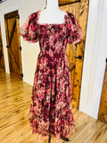 Women’s Blu Pepper Floral Burgundy Dress