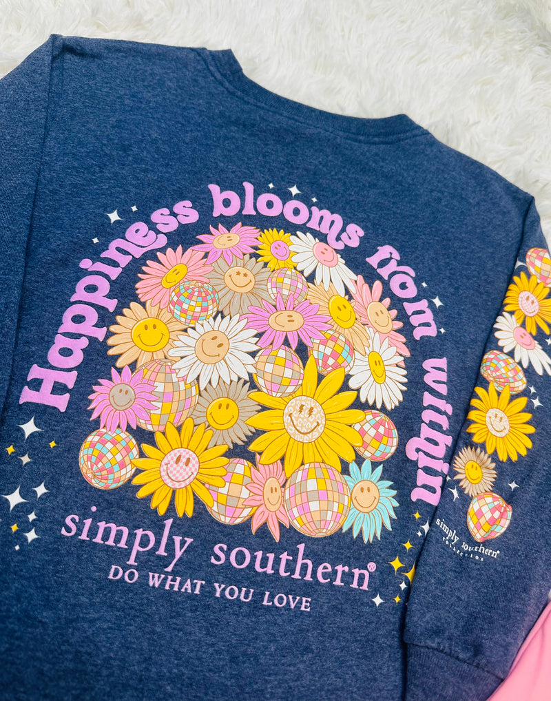 Kids Simply Southern Happiness Blooms from Within Tee - Mini Mee Boutique