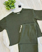 Women’s Zenana Forest Green Ribbed Set