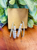 Gold Pearl & Diamond Hoops