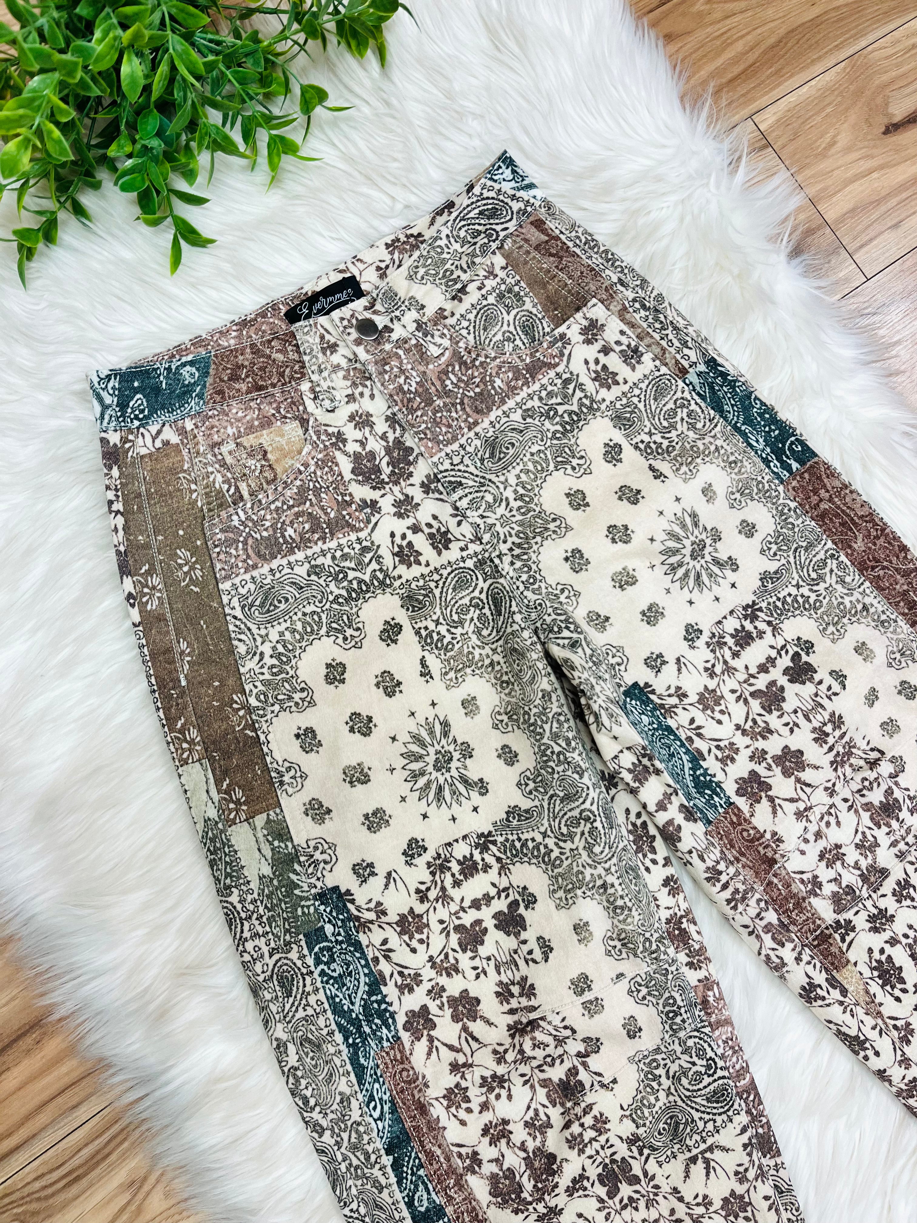 Women’s Evermmee Mixed Print Barrel Jeans