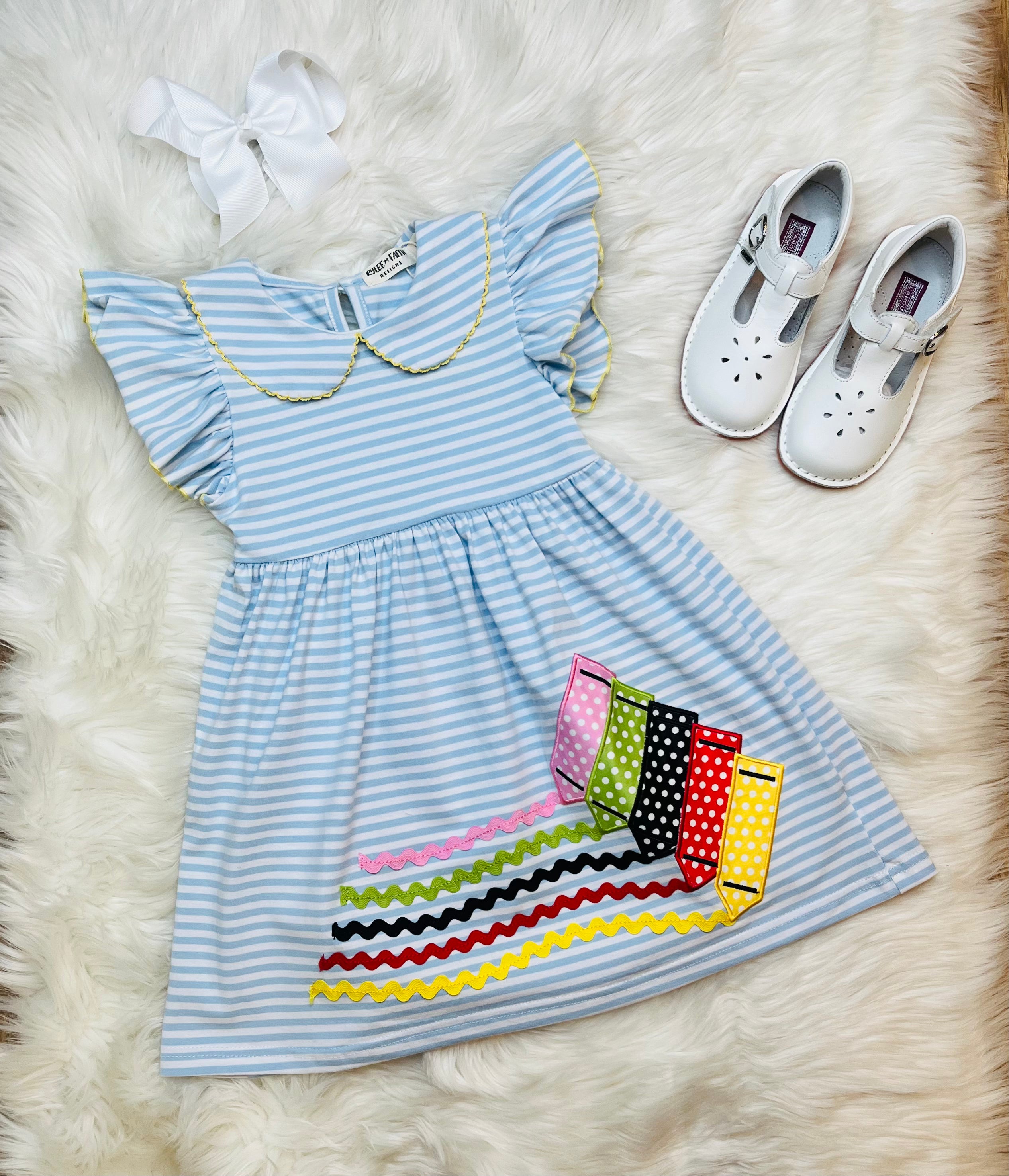 Girl’s Striped Crayon Dress