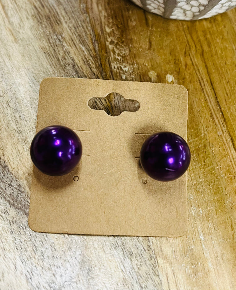 Purple Pearl Earrings