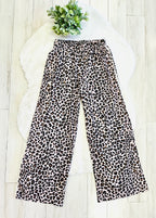 Women’s Cheetah Print Wide-Leg Side Stripe Pants