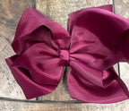 Hair Bow 6” Alligator Clip - Burgundy