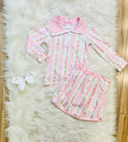 Girl’s Pink Rose Skort Outfit Set