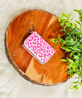 Hot Pink Cheetah Print Zipper Wallet