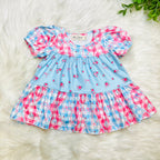 Girls Angel Bloom Floral Plaid Ruffle Set