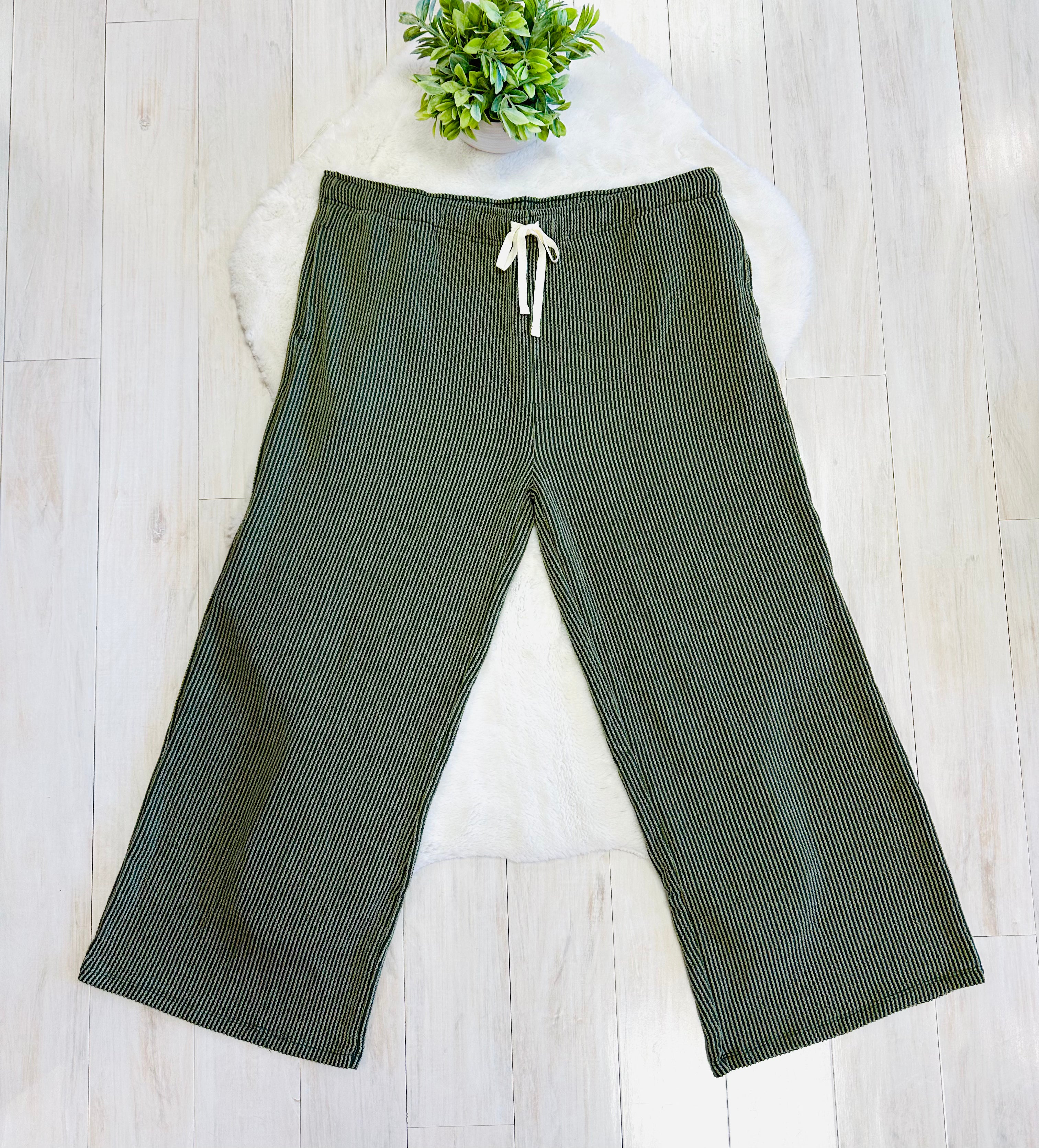 Women’s Zenana Forest Green Ribbed Set