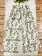 Women’s Anniewear Sage Patchwork Wide Leg Pants- Loose Fit