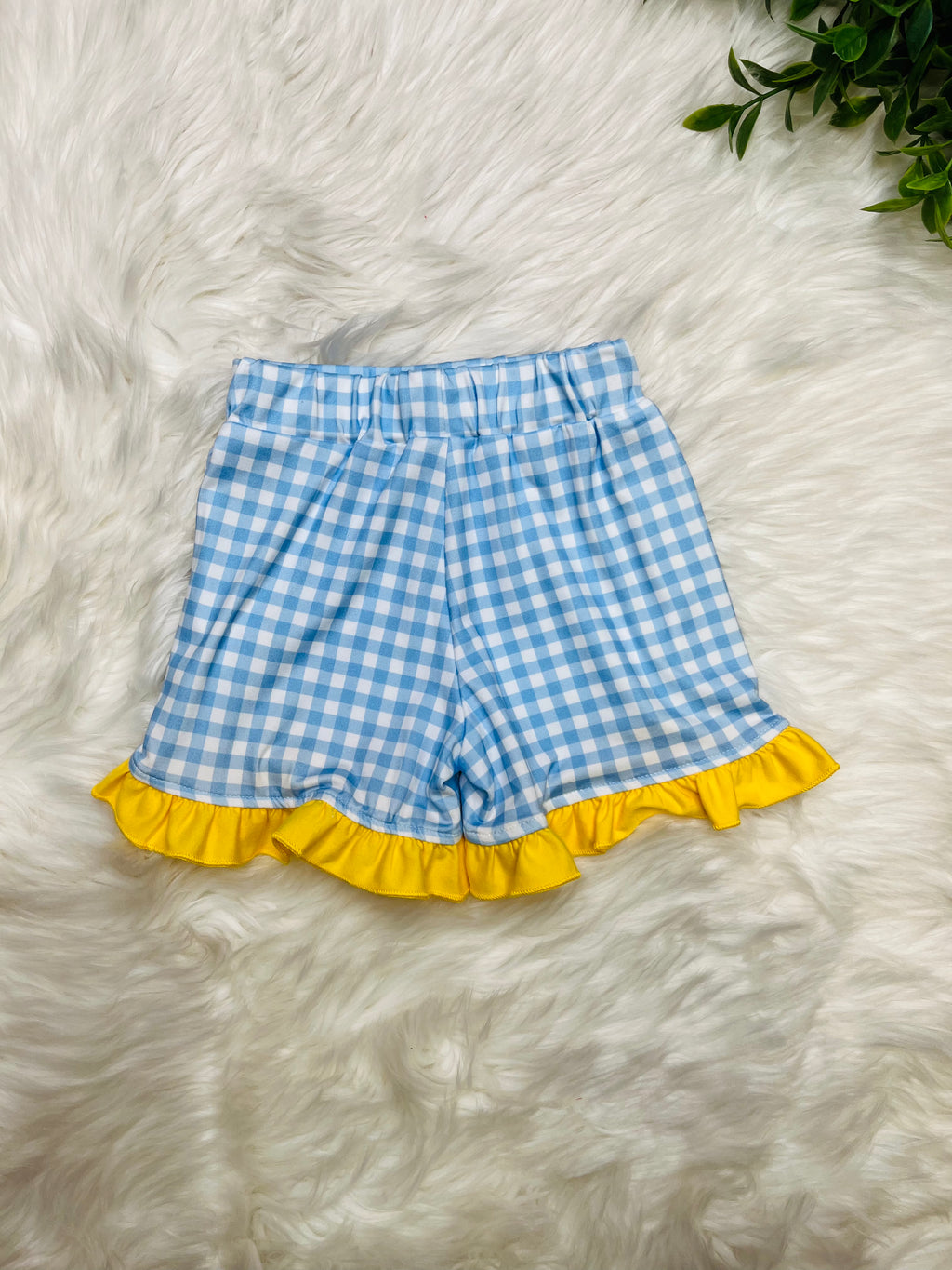 Girl’s Sunny Lemons Gingham Ruffle Set
