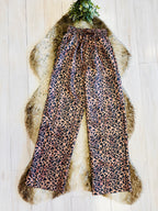 Women’s Regular and Curvy Leopard Print Pants with Pockets- True to Size