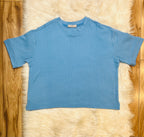 Women’s Short Sleeve Ribbed Drawstring pant sets Sky Blue