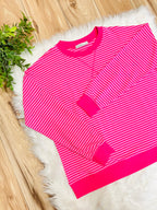 Women’s Zenana Pink Stripe Long Sleeve Top