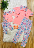 Girl’s Peach Floral Outfit Set