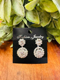 Silver Diamond Drop Earrings
