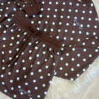 Women’s Evermmee Brown Skort Set with Polka Dots