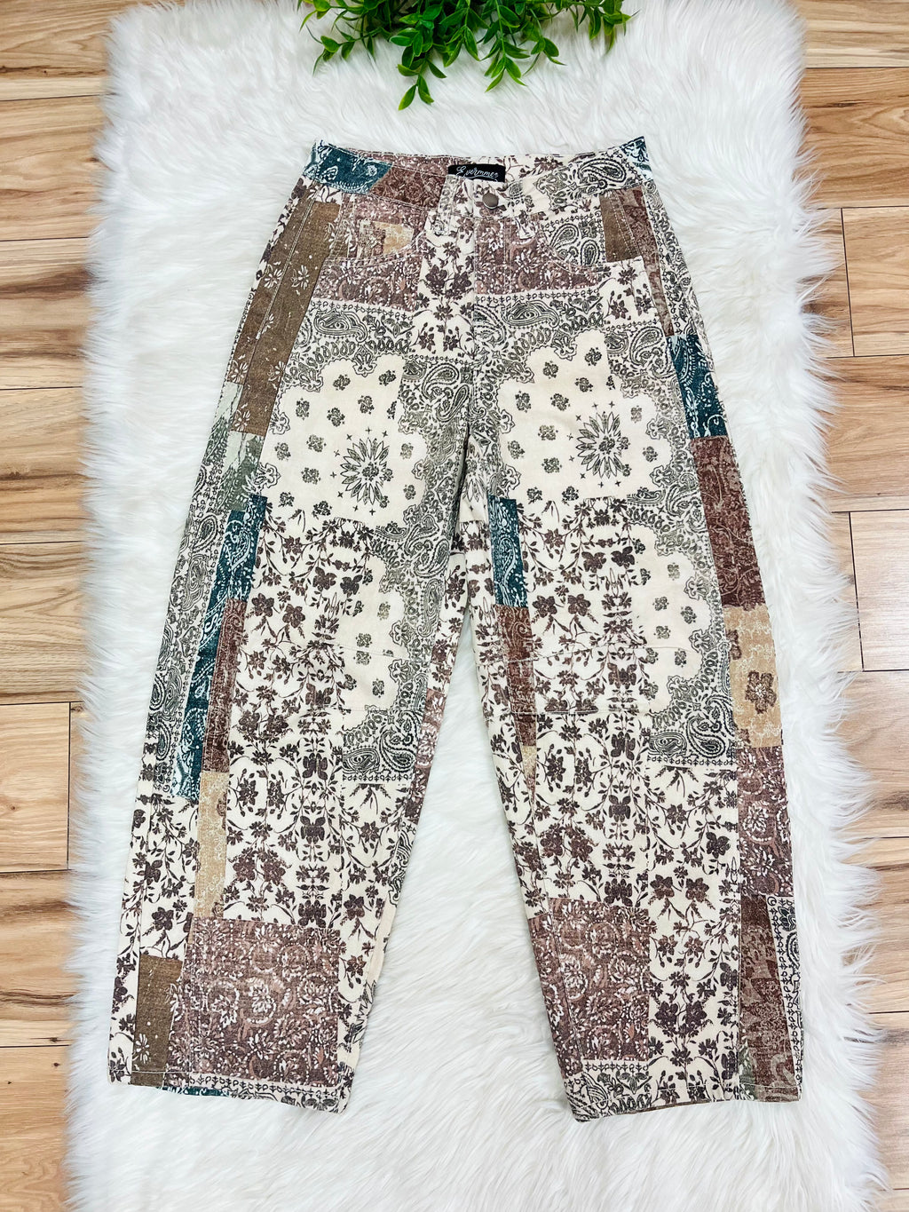 Women’s Evermmee Mixed Print Barrel Jeans
