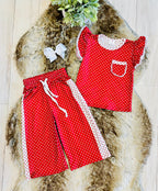 Girls Red & White Polka Dot Outfit