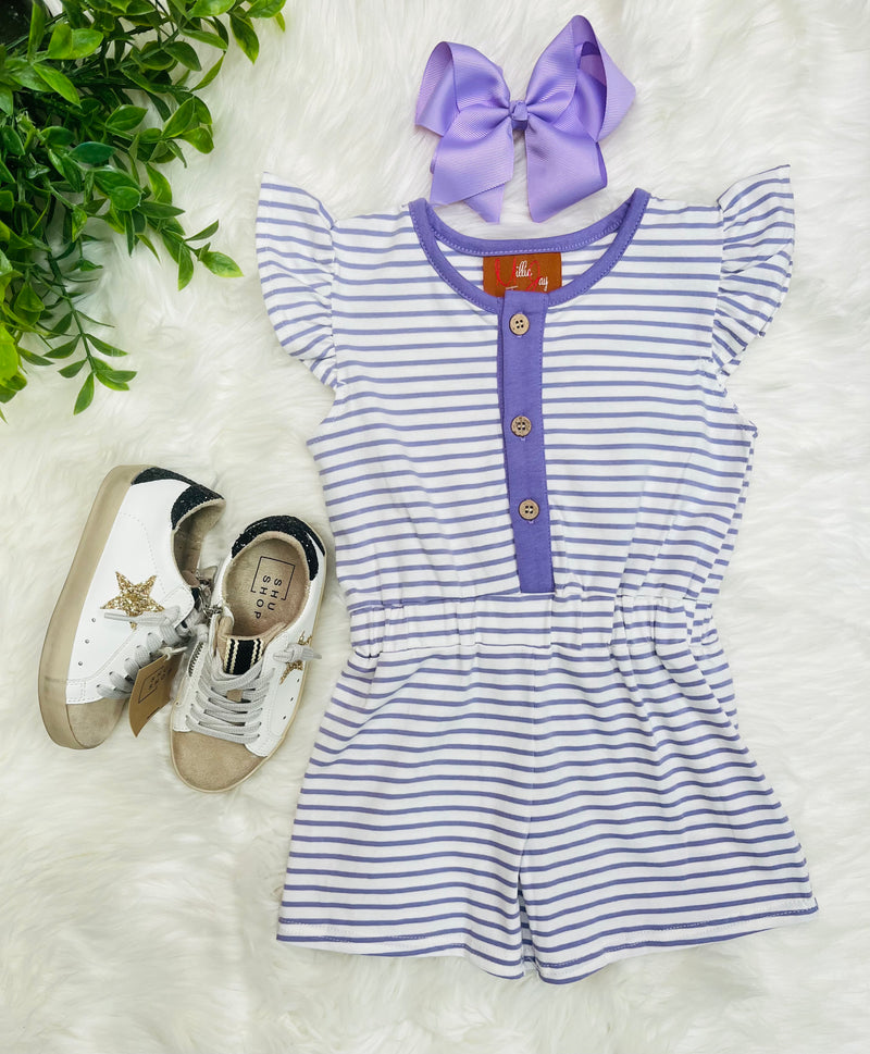 Millie Jay Purple Stripe Romper