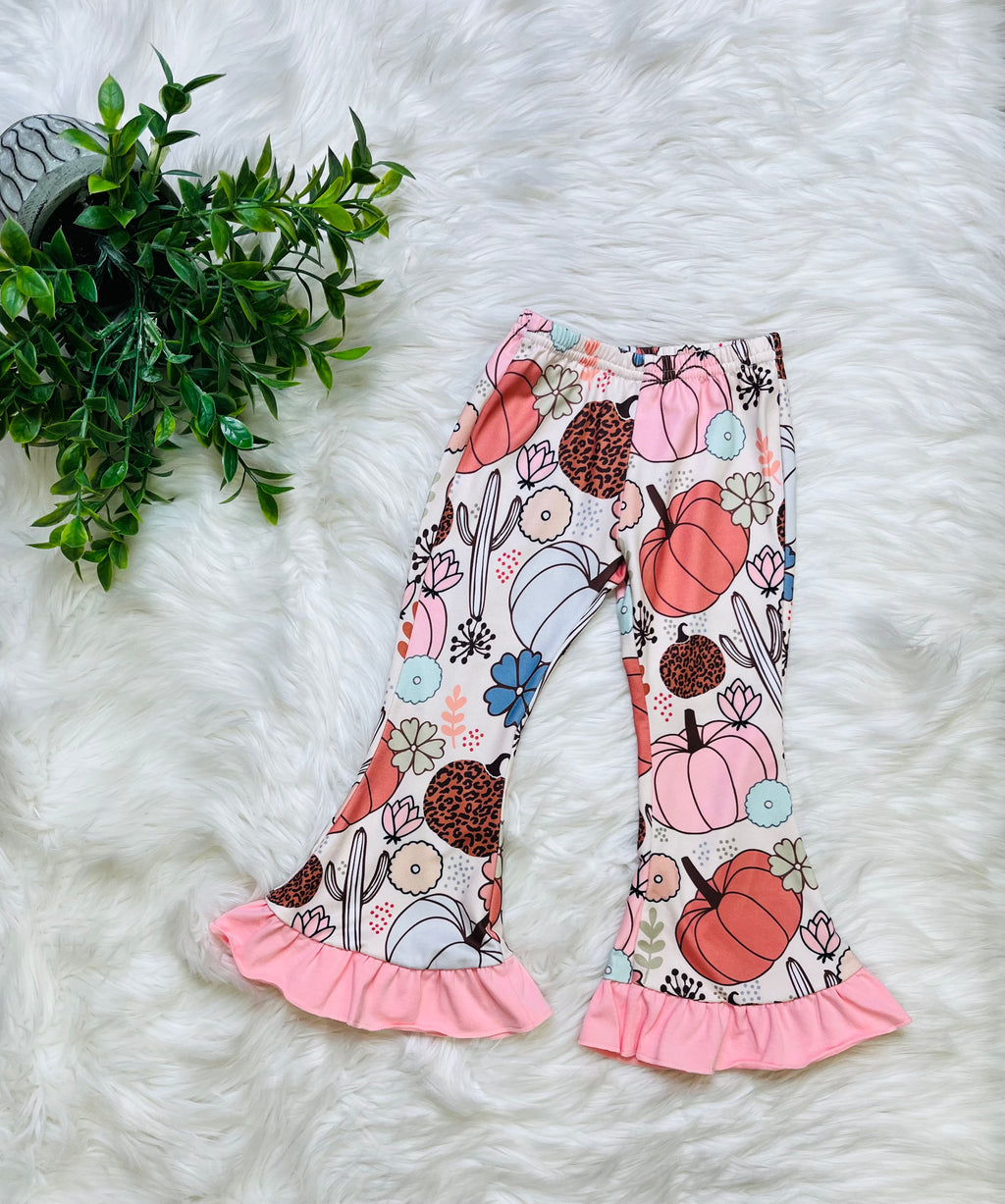Girl’s Pumpkin Floral Outfit Set