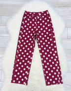 Women’s Anniewear Polka Dot Cotton Twill Wide Straight Leg Pants - True to Size