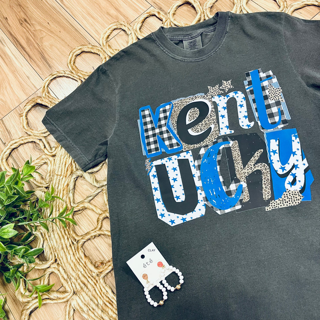 Women’s Charcoal Kentucky Mixed Print Graphic Tee