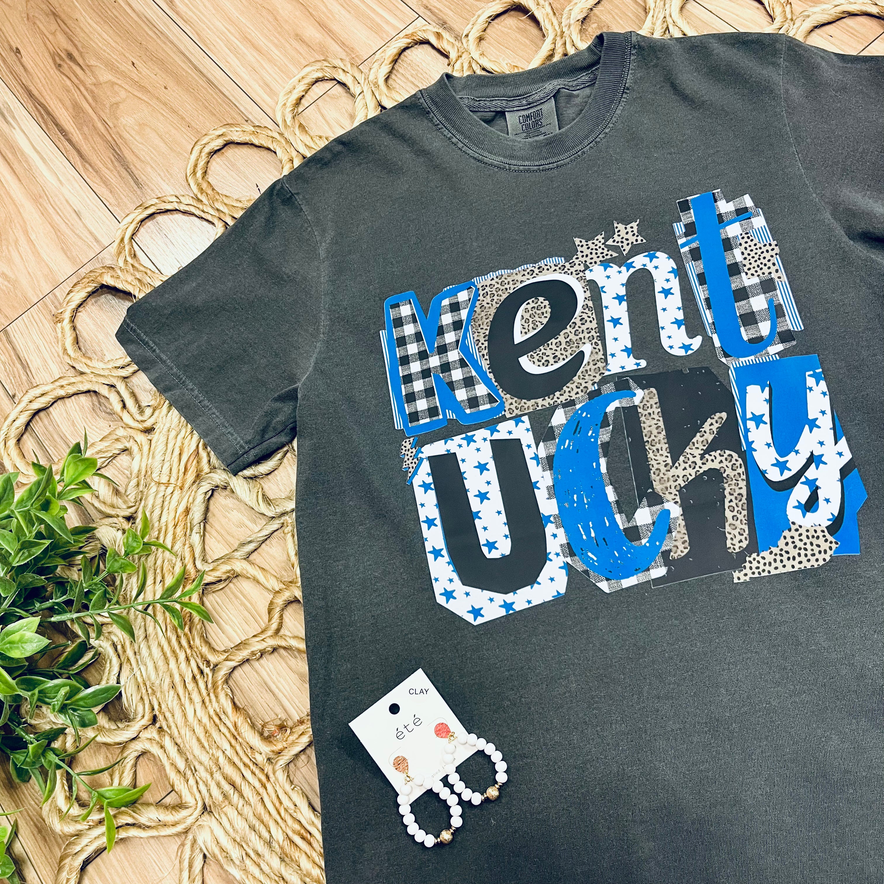 Women’s Charcoal Kentucky Mixed Print Graphic Tee