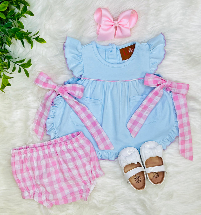 Millie Jay Blue and Pink Bloomer Set