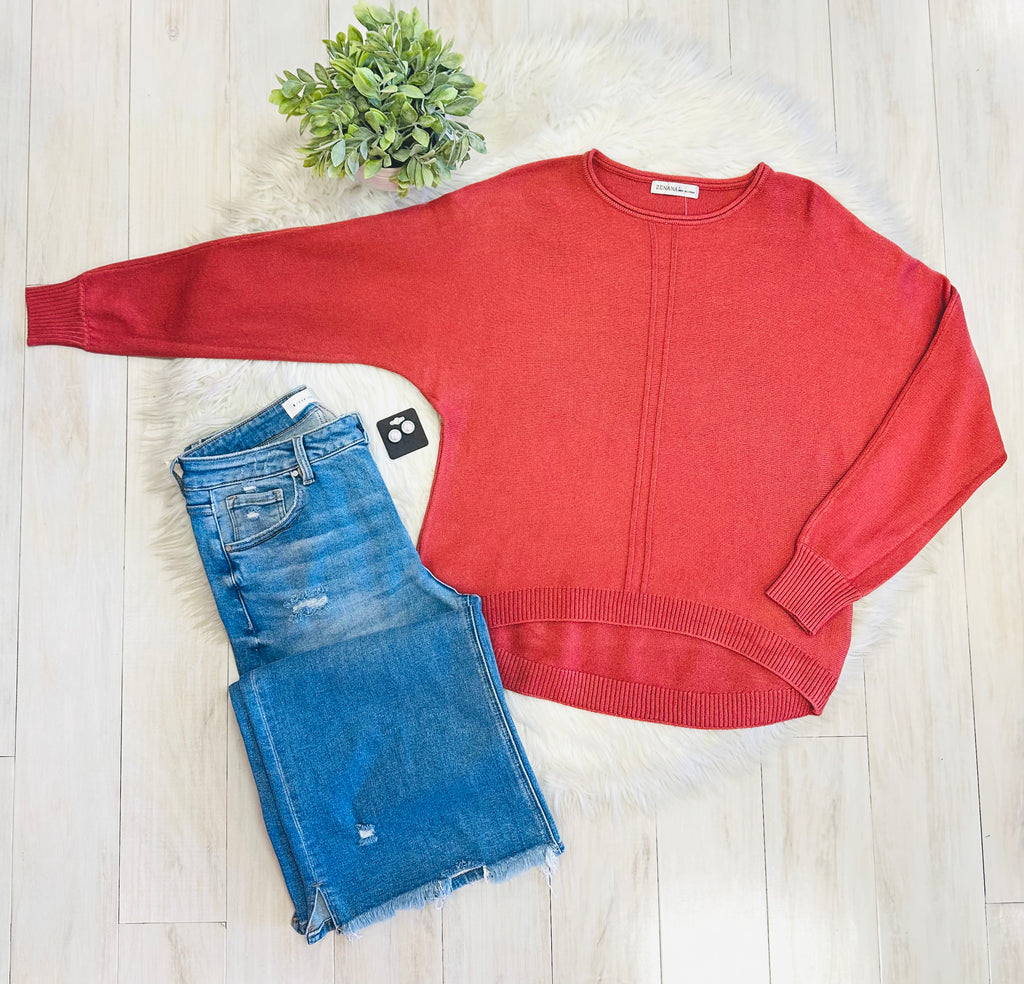 Women’s Terracotta Crewneck Knit Sweater