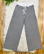 Women’s Zenana Grey Striped Ribbed Set