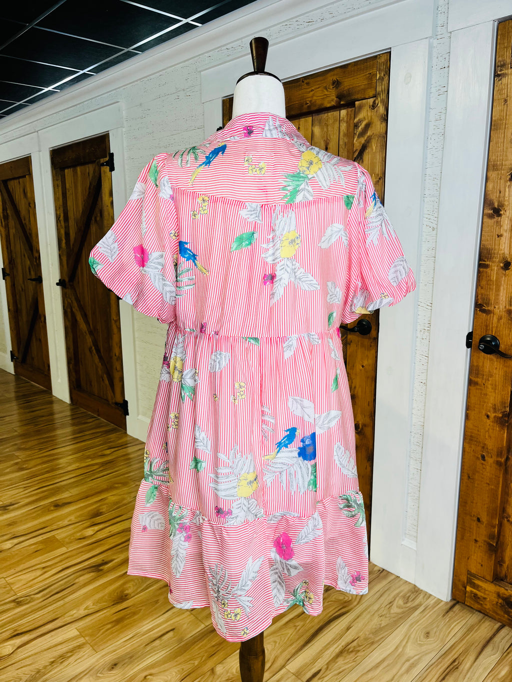 Women’s Umgee Red Stripe Pattern Dress