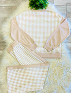 Women’s Evermmee Beige and White Gingham Set - True to Size