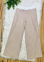 Women’s Zenana Ash Mocha Striped Ribbed Pant Set