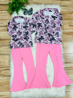 Girl’s Halloween Quarter Zip Pink Pant Outfit