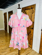 Women’s Umgee Red Stripe Pattern Dress