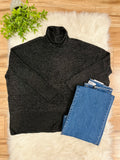Women’s Zenana Charcoal Grey Oversized Turtle Neck Sweater Top
