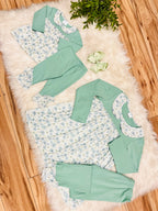 Girl’s Sage Green Floral Ruffle Outfit