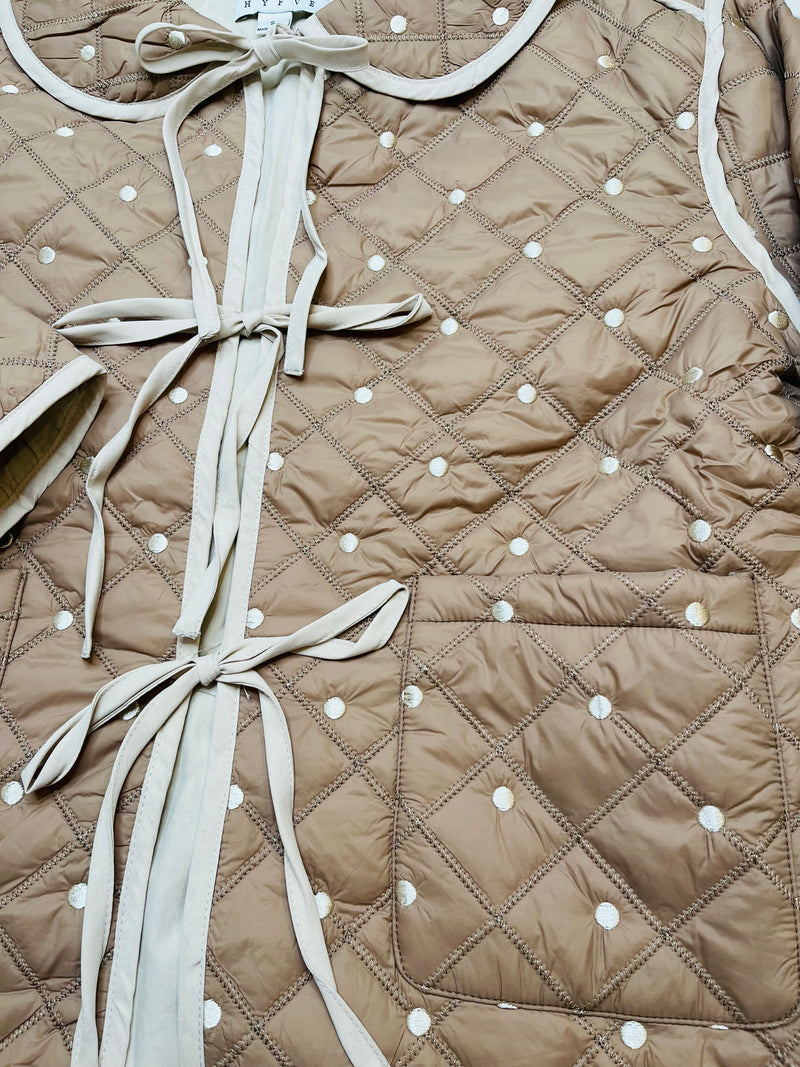 Womens Brown Polka Dot Jacket